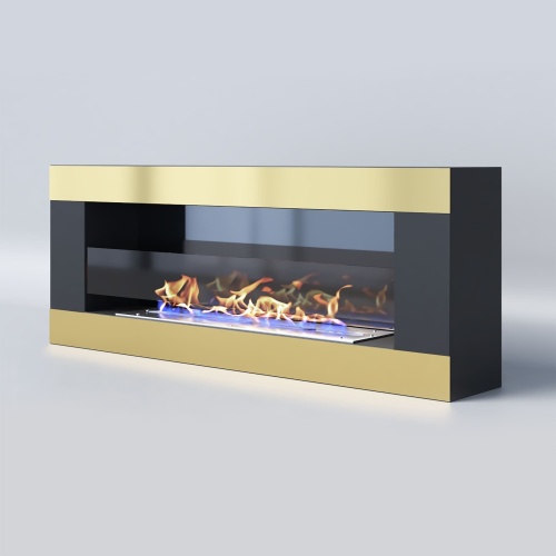 Биокамин "Русский огонь" Голд 1200N настенный с декоративным стеклом (стемалитом)