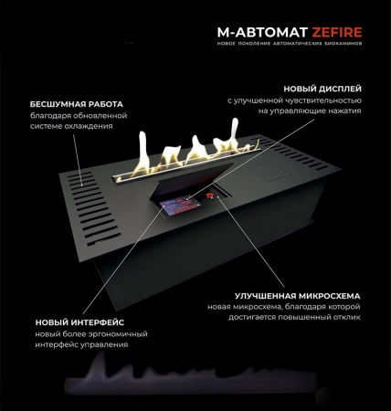 Автоматический биокамин ZeFire M 2000 шлифованный с ДУ Автоматический биокамин ZeFire M 2000 шлифованный с ДУ по цене 599 000 руб.