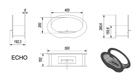 Настольный биокамин Kratki ECHO, TUV белый Настольный биокамин Kratki ECHO, TUV белый по цене €178