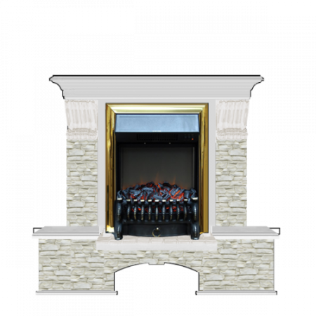 Бостон К Грот однотонный (беленый дуб)+Fobos Brass