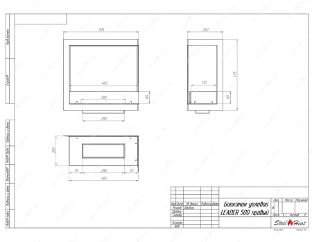 Биокамин угловой SteelHeat Leader 500 правый стекло по цене 23 473 руб.