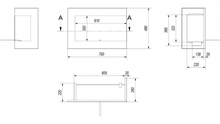Биокамин Kratki DELTA/P/700 угловая Биокамин Kratki DELTA/P/700 угловая по цене