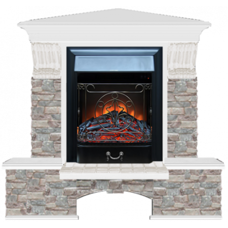 Бостон К Грот цветной угловой (белый)+Majestic Black